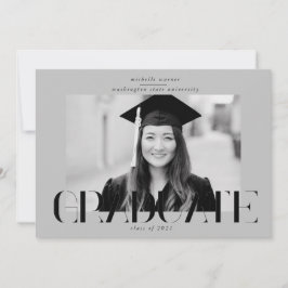 anuncio de graduación con letra moderna elegante