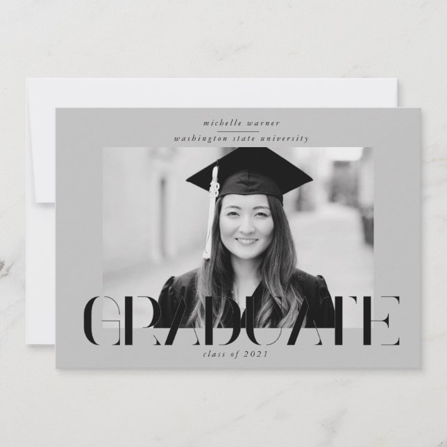 anuncio de graduación con letra moderna elegante (Anverso)