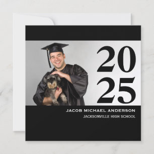 Anuncio de graduación con números grandes cuadrado