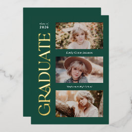 Anuncio de graduación con serif moderno y varias f