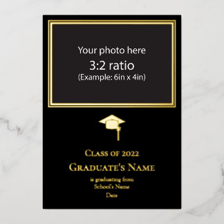 Anuncio de graduación con tarjeta de papel de alum