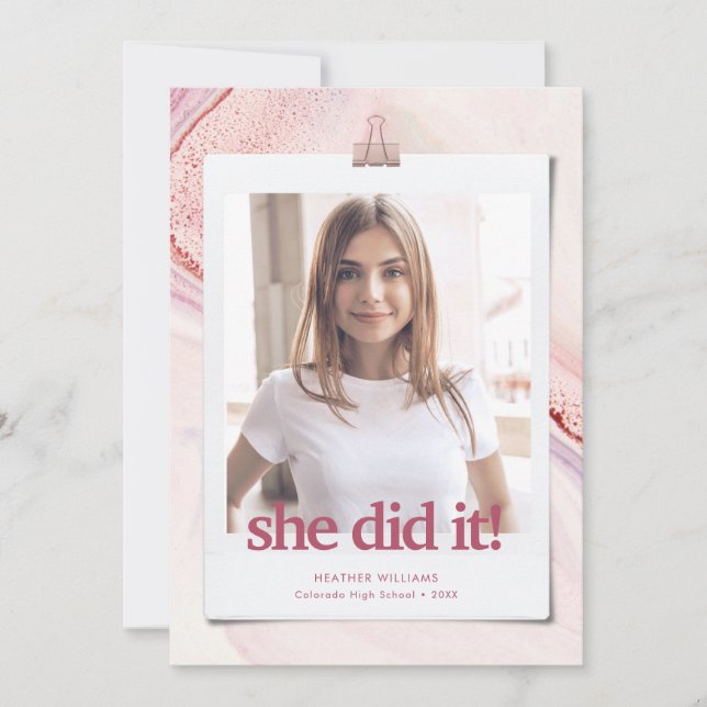 Anuncio de graduación con tipografía moderna chic (Anverso)