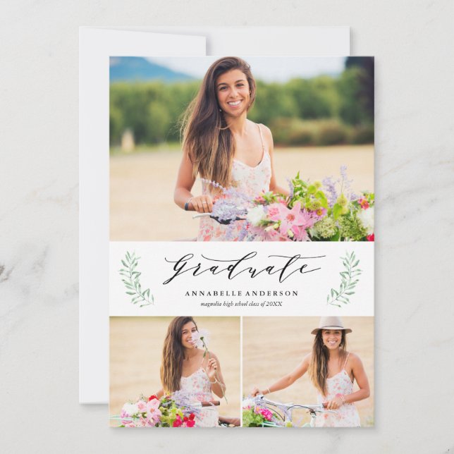 Anuncio de graduación con varias fotos de Laurel f (Anverso)