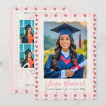 Anuncio de graduación Cottagecore elegante (rosa)