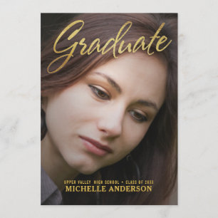 Anuncio de graduación de 2019 con lámina de oro fa