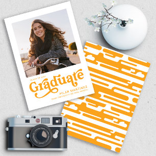 Anuncio de graduación de 2026 Foto Retro Naranja d