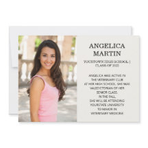 Anuncio de graduación de 2 caras con detalles de 3