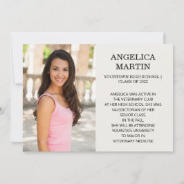 Anuncio de graduación de 2 caras con detalles de 3