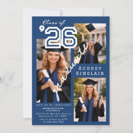 Anuncio de graduación de 3 fotos de la clase de 20