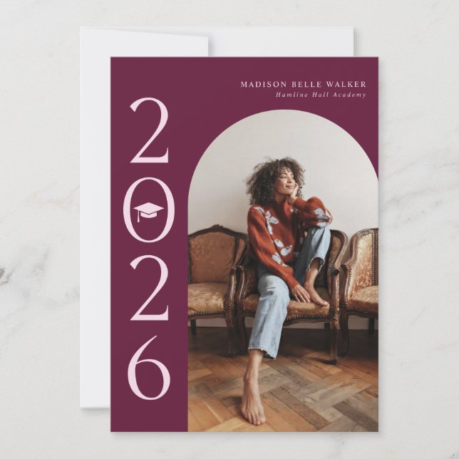 Anuncio de graduación de Arco de Arándano 2026 (Anverso)