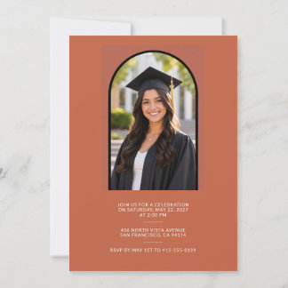 Anuncio de graduación de arco de terracota minimal