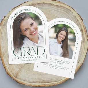 Anuncio de graduación de arco verde moderno 2 foto
