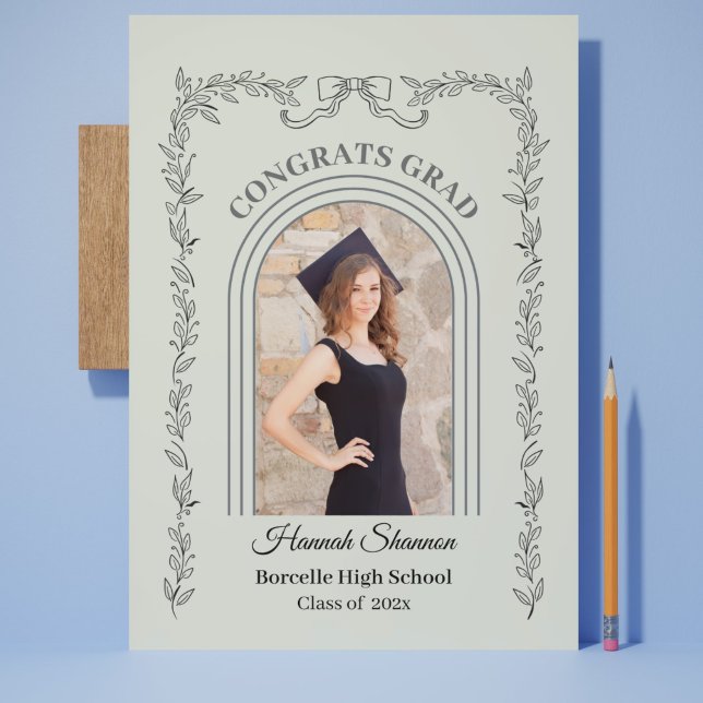Anuncio de graduación de Arquitectura Minimalista  (Modern Minimalist Arch Photo Graduation Announcement Card 2026)