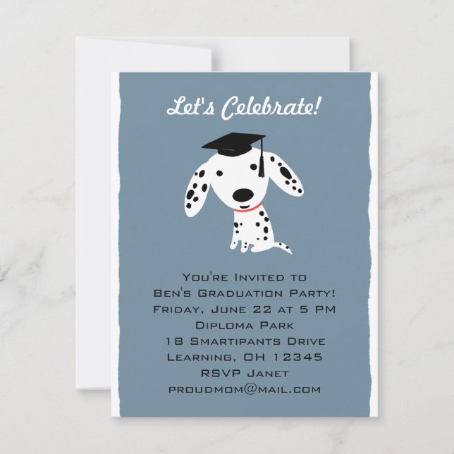 Anuncio de Graduación de Cachorro Dálmata (Anverso)