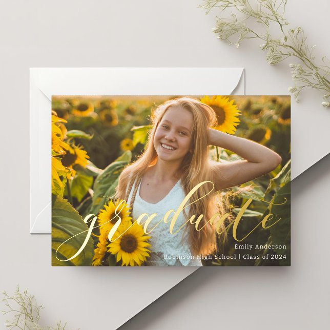 Anuncio de graduación de caligrafía con lámina de  (Subido por el creador)