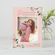 Anuncio de Graduación de Chica Floral Chic Pastel