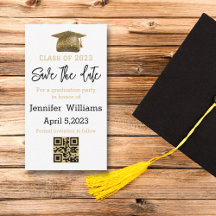 Anuncio de graduación de código QR para guardar la