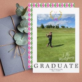 Anuncio de graduación de Coquette Golf y golfista