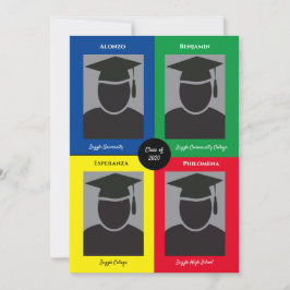 Anuncio de graduación de cuádruples con fotos