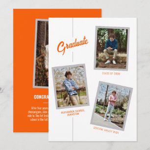 Anuncio de graduación de cuatro fotos en ángulo na