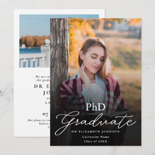 Anuncio de graduación de doctorado con guión fotog