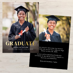 Anuncio de graduación de dos fotos para graduado m