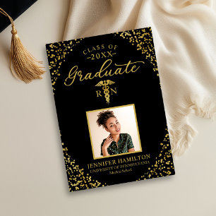 Anuncio de graduación de enfermera médica Caduceo