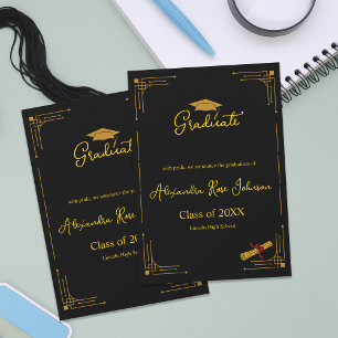 Anuncio de graduación de escuela secundaria en neg