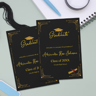 Anuncio de graduación de escuela secundaria en neg