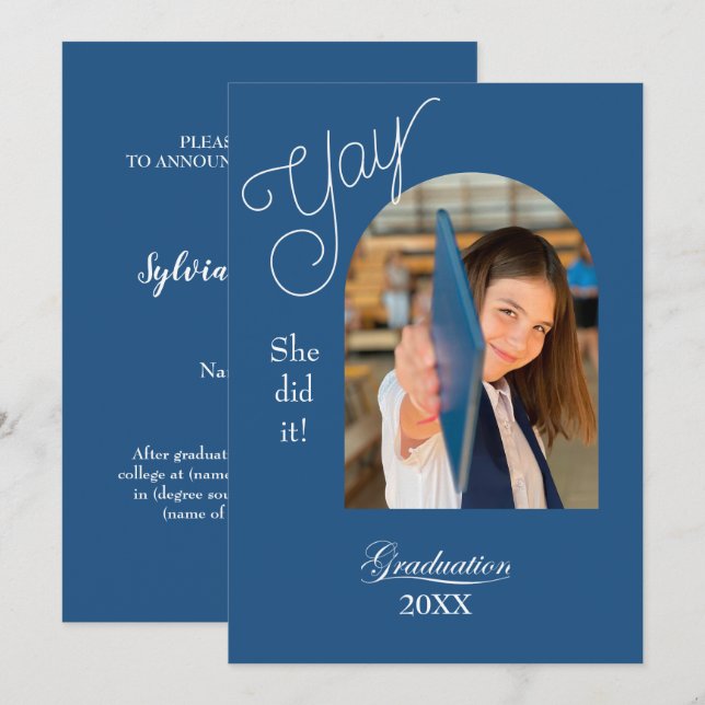 Anuncio de graduación de escuela secundaria modern (Anverso / Reverso)