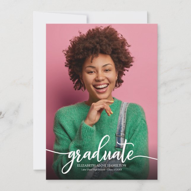 Anuncio de graduación de escuela secundaria simple (Anverso)