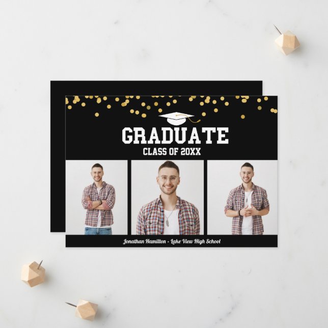 Anuncio de graduación de escuela secundaria Tarjet (Anverso/Reverso In Situ)