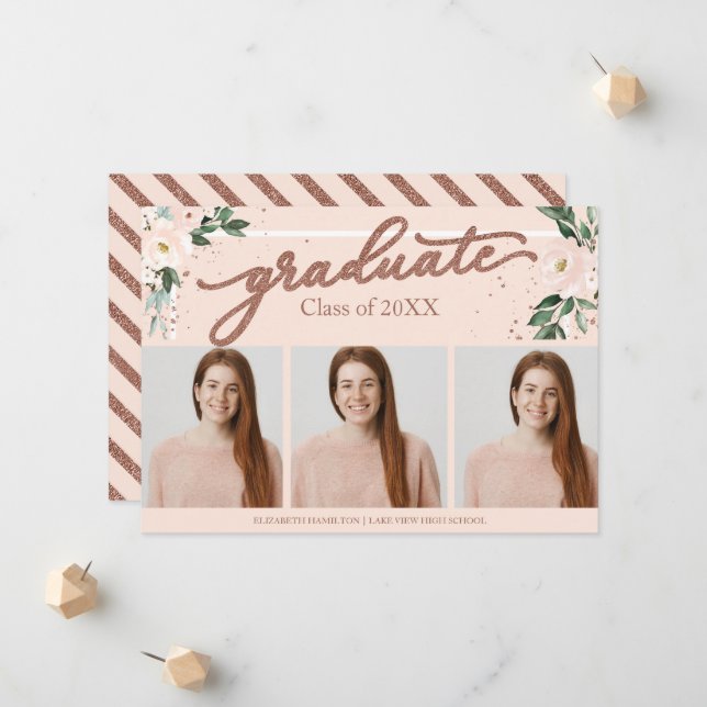 Anuncio de graduación de escuela secundaria Tarjet (Anverso/Reverso In Situ)