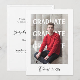 Anuncio de graduación de escuela secundaria único