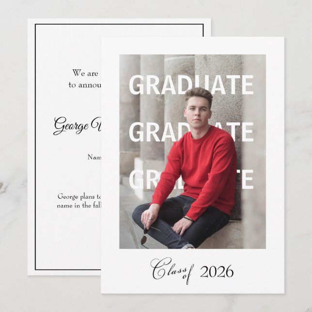 Anuncio de graduación de escuela secundaria único (Anverso / Reverso)
