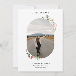 Anuncio de graduación de flores silvestres con fot