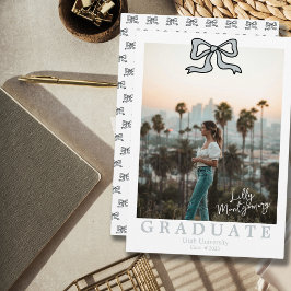 Anuncio de graduación de foto azul bebé Coquette