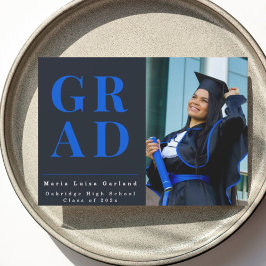 Anuncio de graduación de foto azul moderno 2026