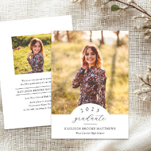 Anuncio de graduación de foto con arco simple Año 