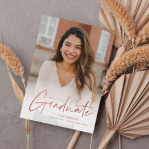 Anuncio de graduación de foto con escritura modern