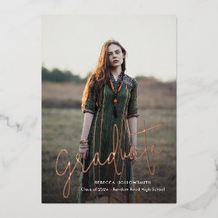 Anuncio de graduación de foto con lámina de oro ro