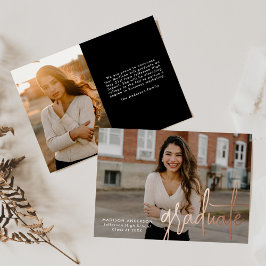 Anuncio de graduación de foto con letra manuscrita