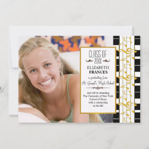 Anuncio de graduación de foto con nota feliz