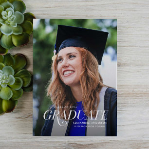 Anuncio de graduación de foto con serif elegante