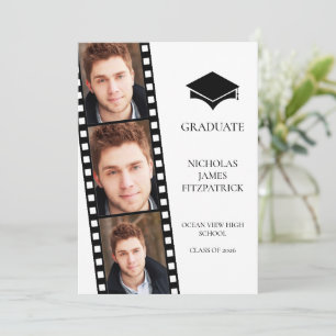Anuncio de graduación de foto con tira de película