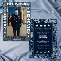 Anuncio de graduación de foto de camuflaje de alis