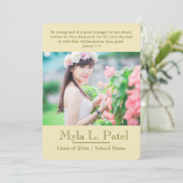 Anuncio de graduación de foto de Escrituras cristi