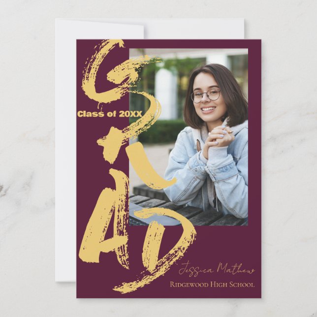 Anuncio de graduación de foto de GRAD de la promoc (Anverso)