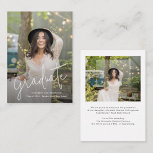 Anuncio de graduación de foto de graduado 2026 con