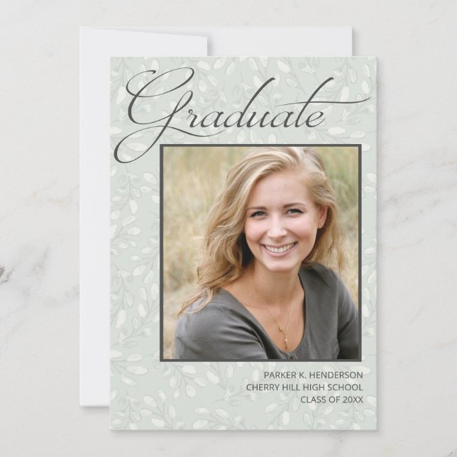 Anuncio de graduación de foto de graduado moderno (Anverso)